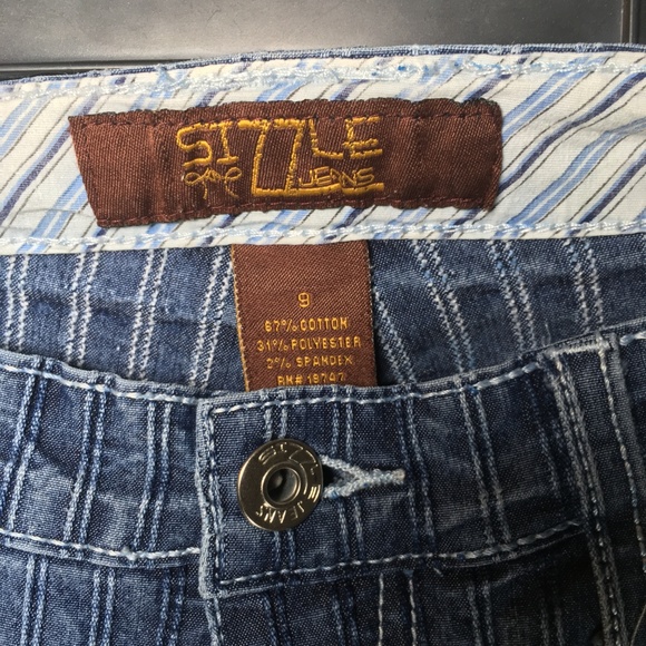 Striped Jean Pants Sizzle Jeans Size 3 Juniors A71 - Picture 3 of 5